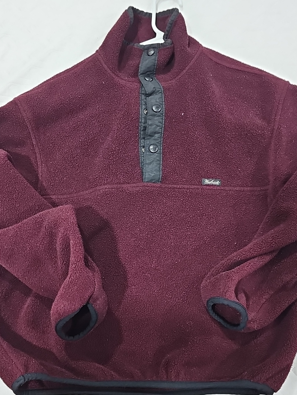 Woolrich Men's Maroon Button Fleece Pullover Polartech Vintage3